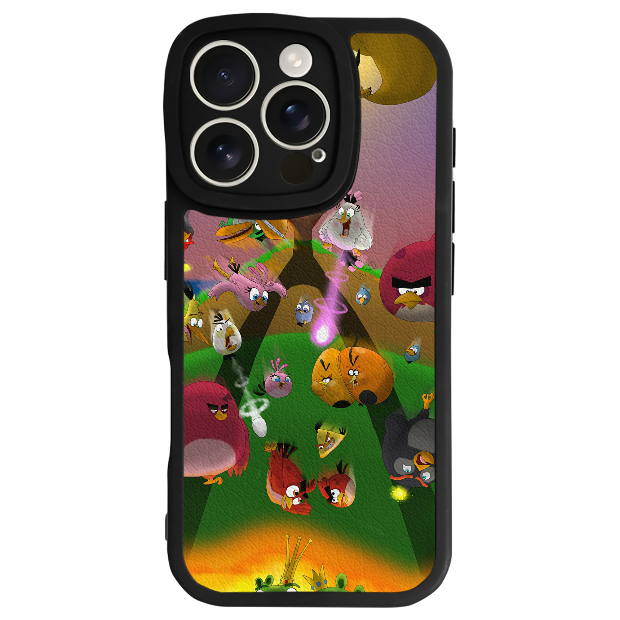 （画像用） Angry Birds アングリーバード 【iPhone 16シリーズ対応】シリコンスマホケース（レザー調） 材質：シリコン